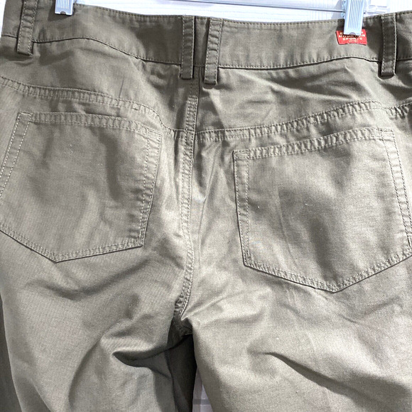 Eastern Mountain Sports Pants khaki green parachute canvas ruched tie ankles 10 - Picture 8 of 12